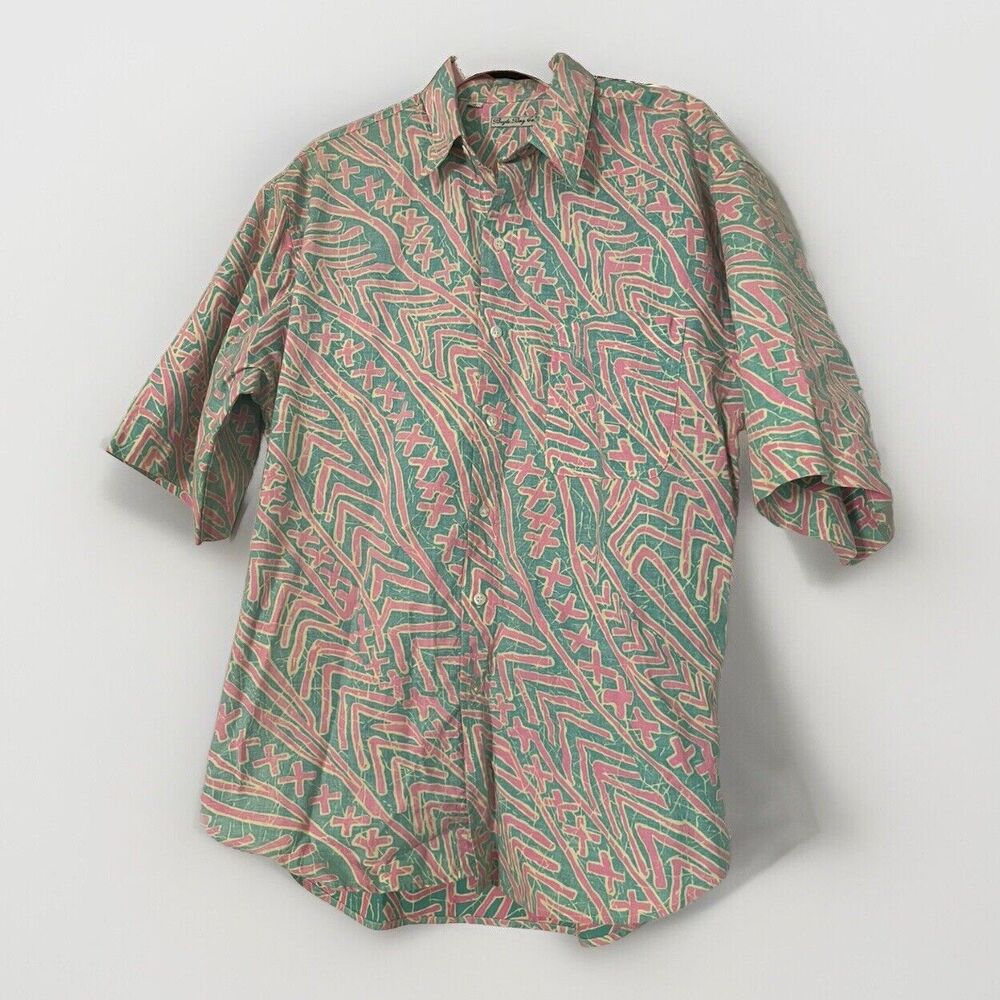 Vintage Bugle Boy Button Down Shirt Men’s Medium Relaxed Lifestyle Fade 90s Y2K